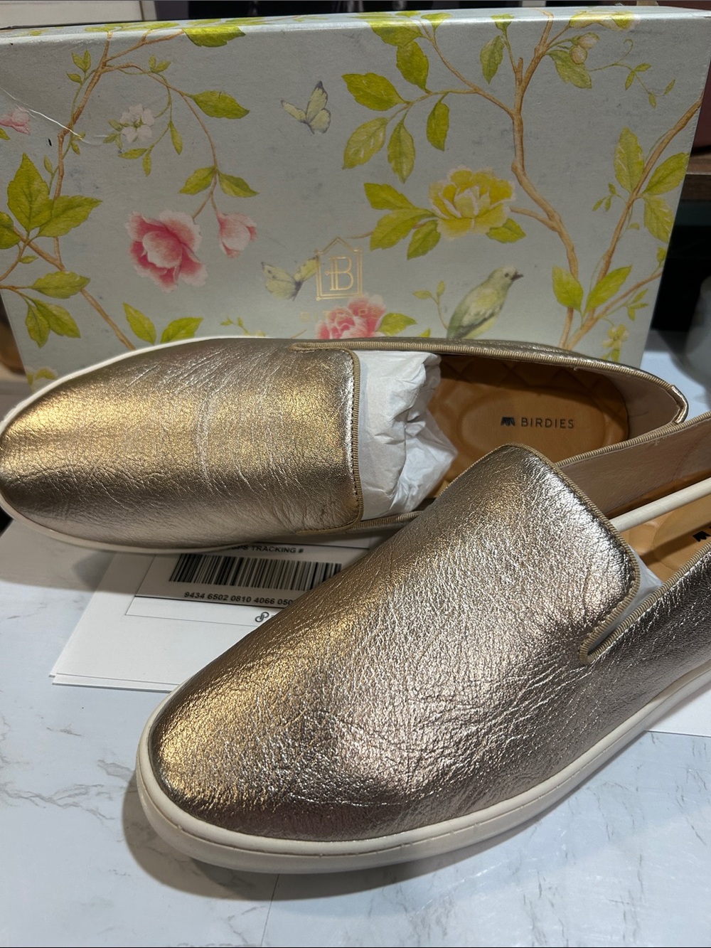 Birdies Metallic Slip-On Women’s Sneakers - Gold - Picture 4 of 10